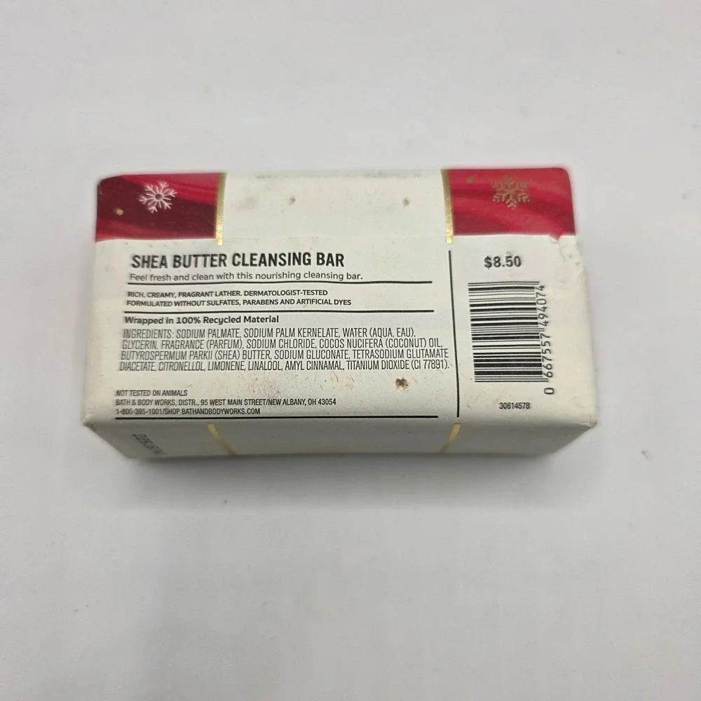 Bath and Body Works Winter Candy Apple Shea Butter Cleansing Bar Soap 5oz New